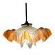 "Oriental Tulips" light suspension - blown glass in pink-orange