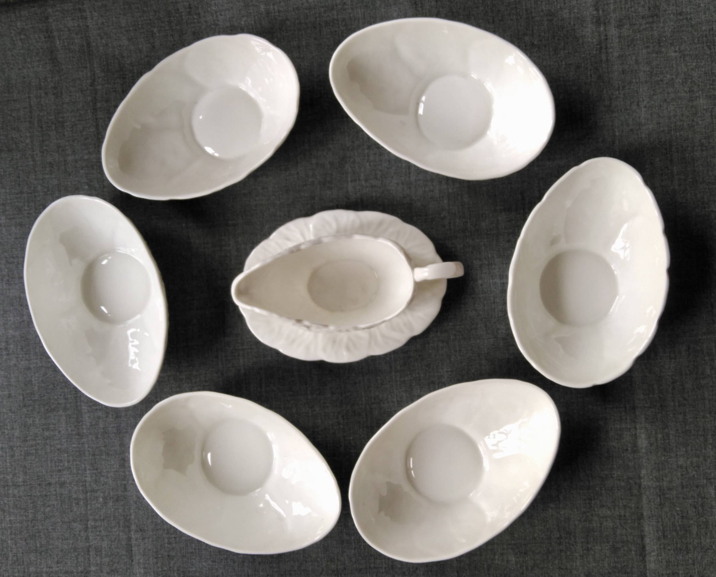 6 Countryware Bone China bowls and 1 sauce boat