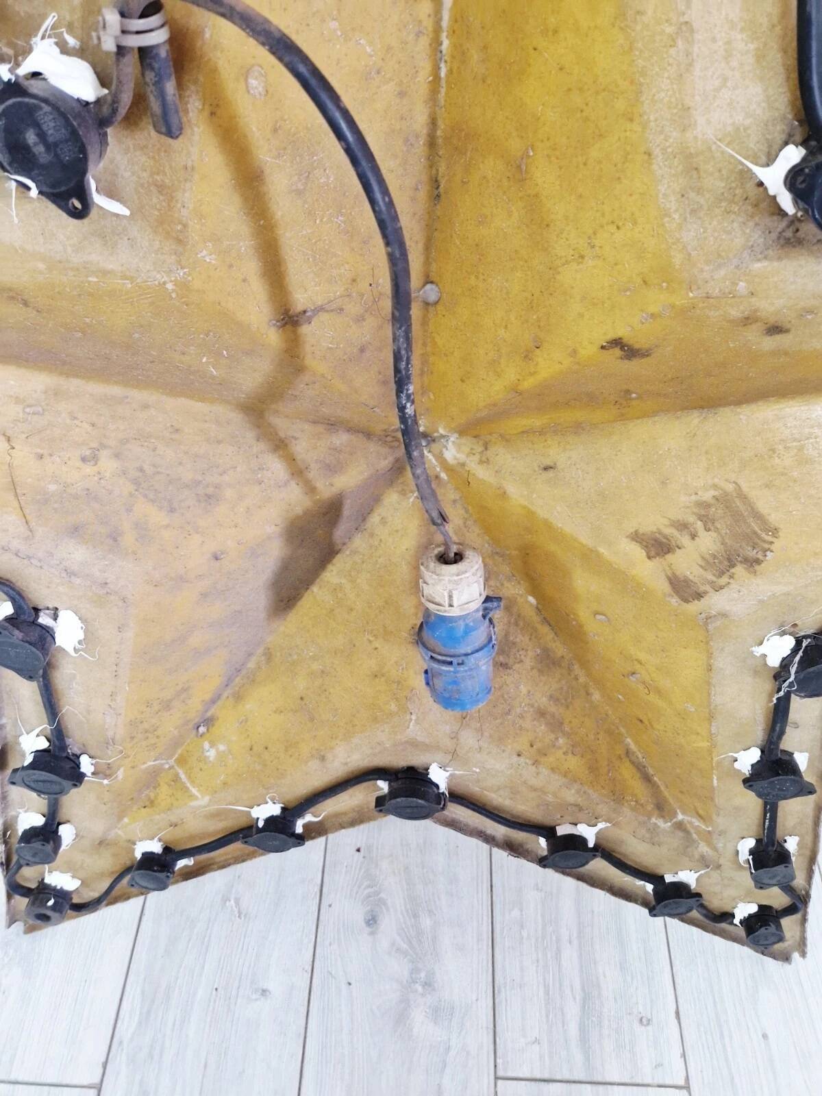 Pair of Vintage Industrial Marquee Star Wall Lights Distressed Gold Finish 1960s