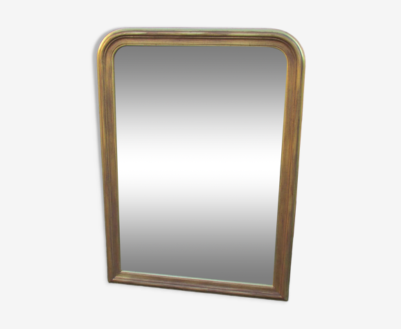 Miroir doré jaune et rose style Louis Philippe