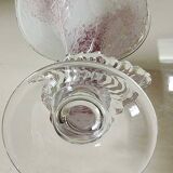 Peter Kaspar Soliflore Vase/Floral design, collared neck. Blown art glass, speckled purple. Shell inclusion. Dim 26.5 x 13 cm