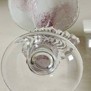 Peter Kaspar Soliflore Vase/Floral design, collared neck. Blown art glass, speckled purple. Shell inclusion. Dim 26.5 x 13 cm