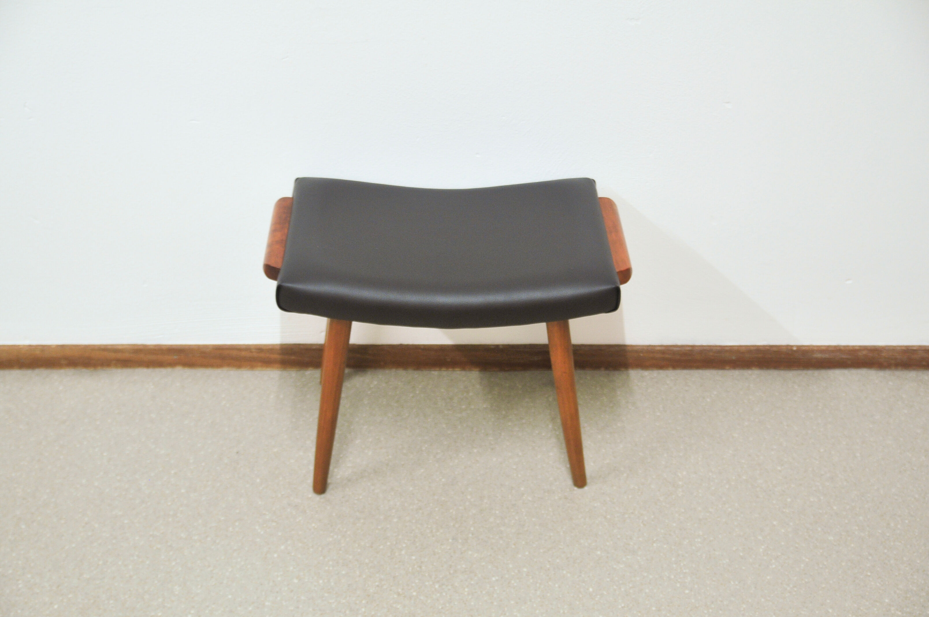 Vintage danish skai and teak stool