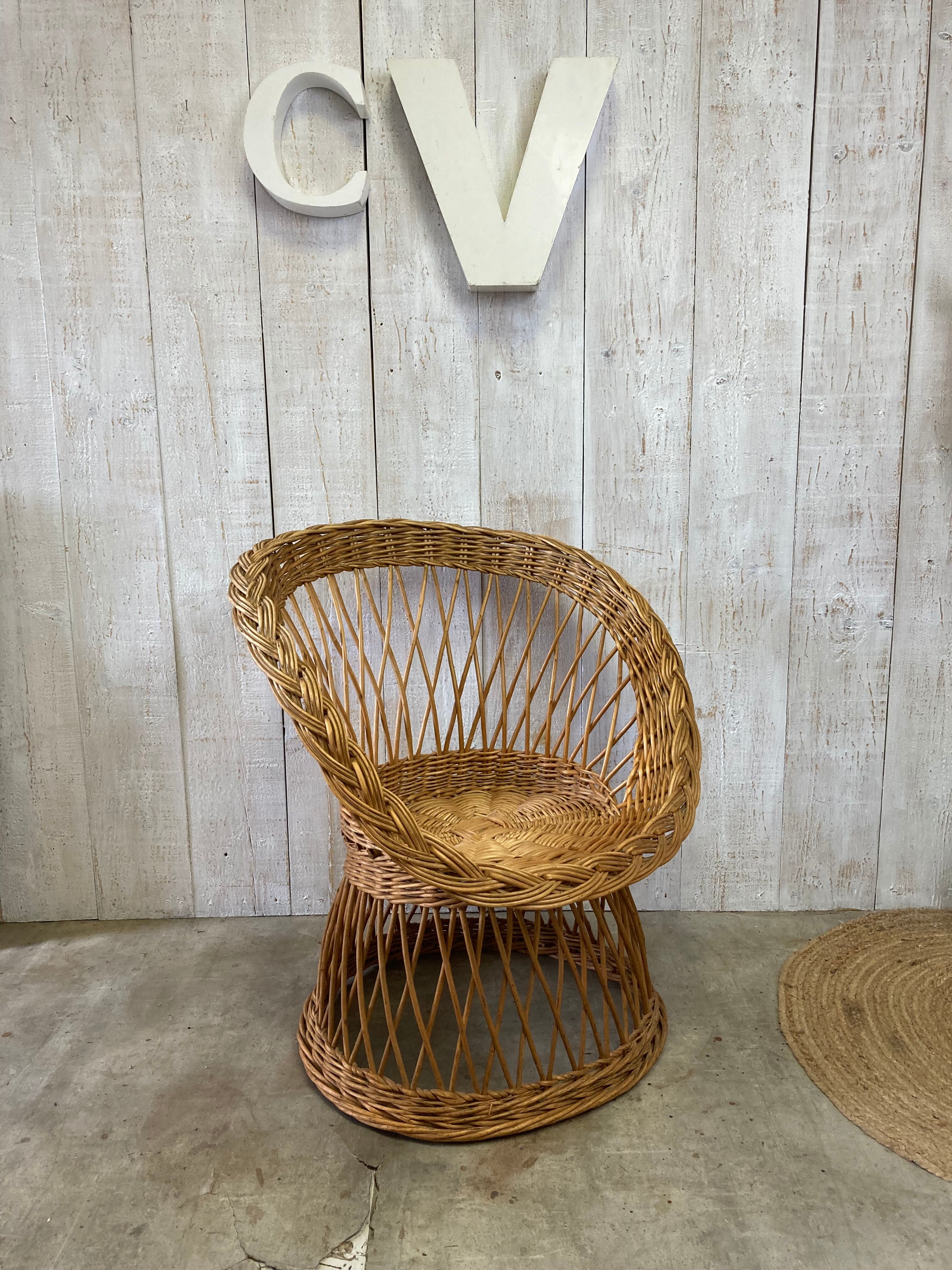 Vintage wicker armchair