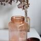 Vintage pink glass grocery jar
