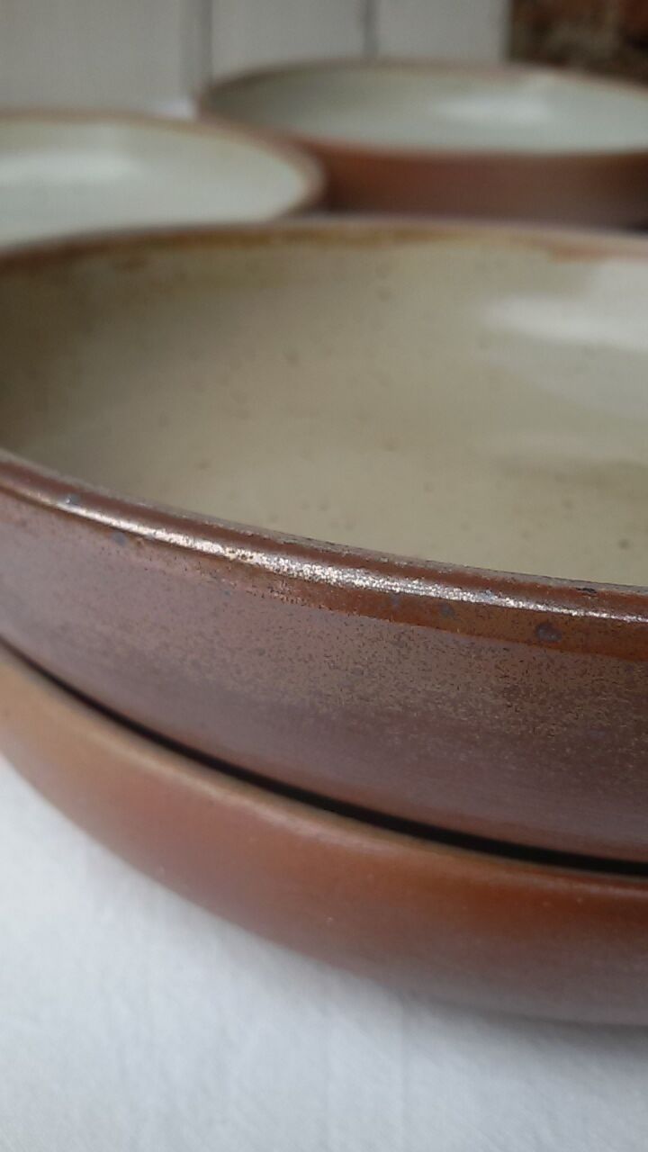 Série de 6 assiettes grès vintage