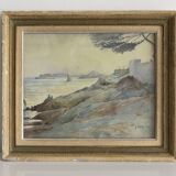 Aquarelle ancienne vue de Marseille signée H Patrice