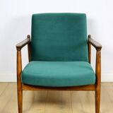 Fauteuil GFM-64, design Edmund Homa des années 70, velours vert - Jade 500 - 2 pièces disponibles