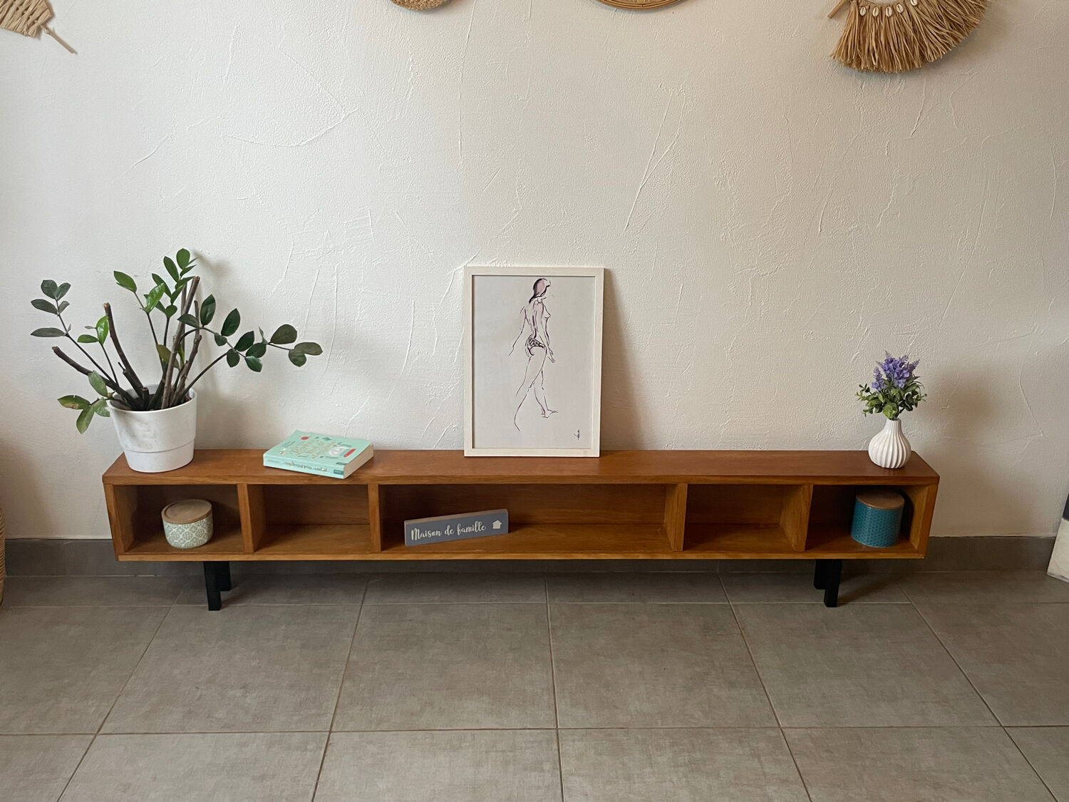 Very beautiful shallow vintage sideboard.
