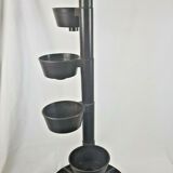 Plant holders, brown plastic jar holders italian design 70s