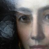 Tableau, huile sur toile "Portrait élégante aux bijoux", XIX° siècle signé C.F. Kaiser
