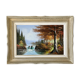 Tableau ancien paysage rivière vintage signé