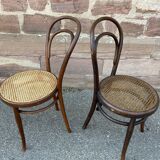 Paire de chaises bistrot bois courbé