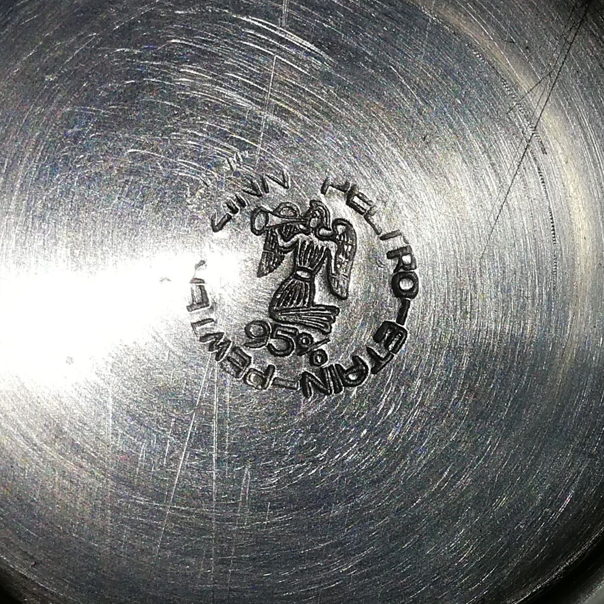 Petwer-Peltro tin pitcher with "Chimera Head" handle