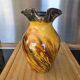 Large speckled vintage pitcher 21cm mixed clay enamelled in the Vallauris style