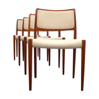 Suite de 4 chaises vintage par Niels Otto Møller pour J.L. Møllers