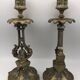 Pair of antique bronze candlesticks from the 19th century