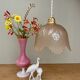 Vintage pink frosted glass lampshade pendant light