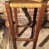 Oak bar stool, mulched seat