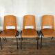 Series of 6 vintage chairs Baumann in beech design year 1950 1960