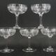 Baccarat Sévigné 5 champagne glasses, engraved crystal, excellent condition, unsigned.