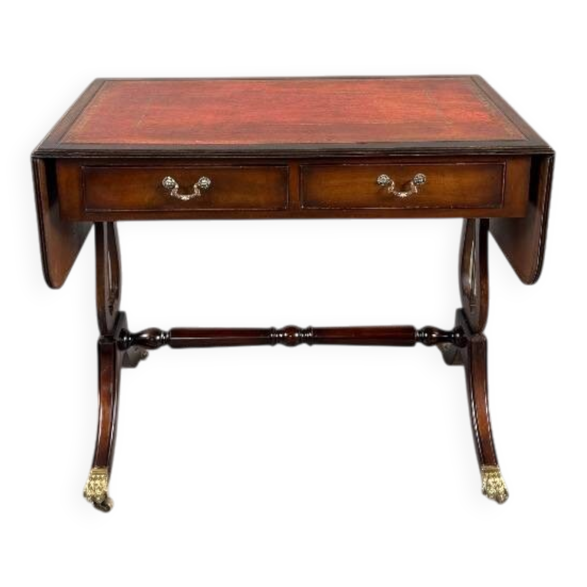 Table à jeux, bureau de style Empire en acajou, XIXe Siècle