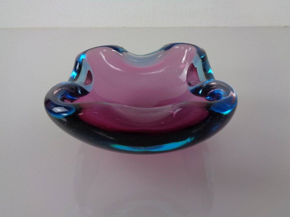 Sommerso Murano Glass Ashtray, Italy, 1960s