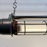 Large Grey Soviet Industrial Hanging Tube Light, 1970s