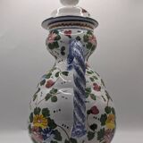 Mediterranean ceramic pitcher with hand-painted floral motif decoration, Italy