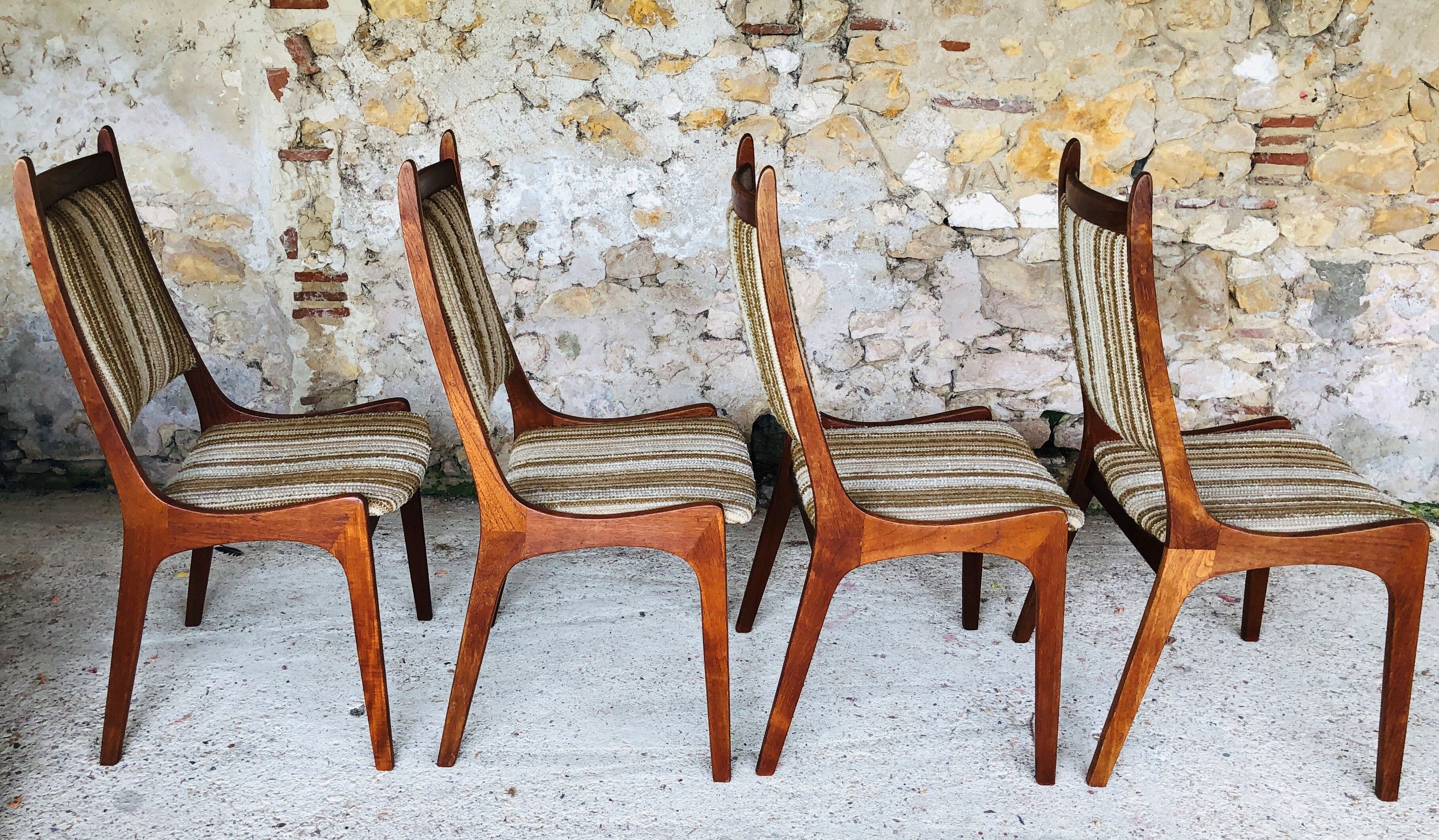 Set of 4 vintage teak chairs by R Huber-Co, circa 60's