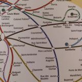 Plan of the Paris metro in 2008. Beautiful reproduction to frame
