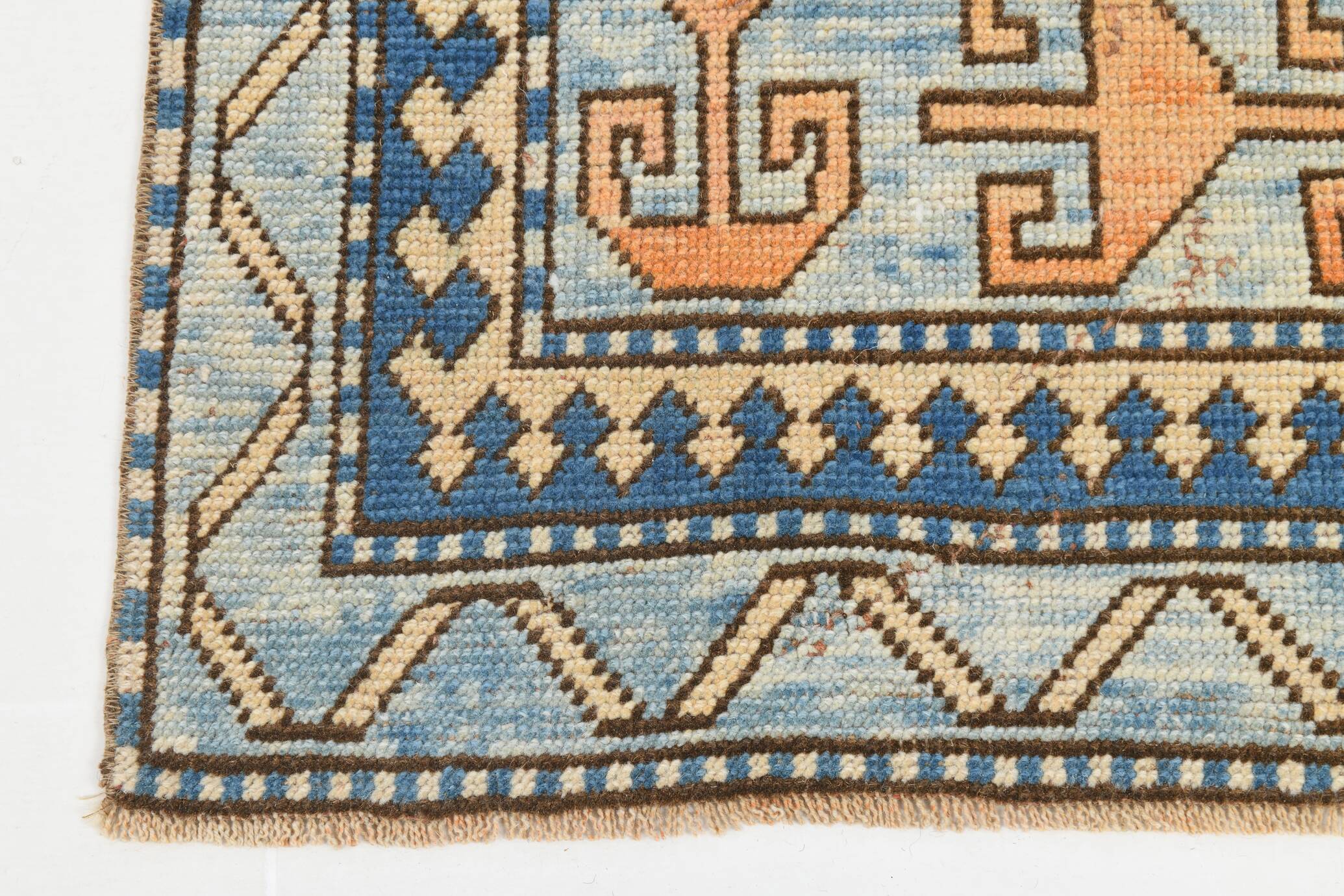 6x11 Unique Handmade Blue Persian Rug, 188x328Cm