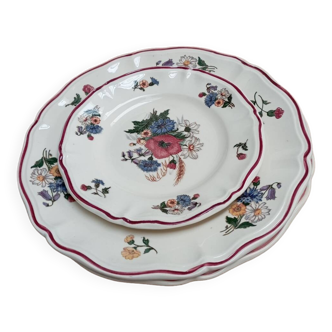 Three rustic plates Sarreguemines France