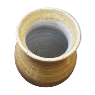 Old Vase SOULAINES DHUYS Royer Sandstone Enamelled Brown Beige Vintage