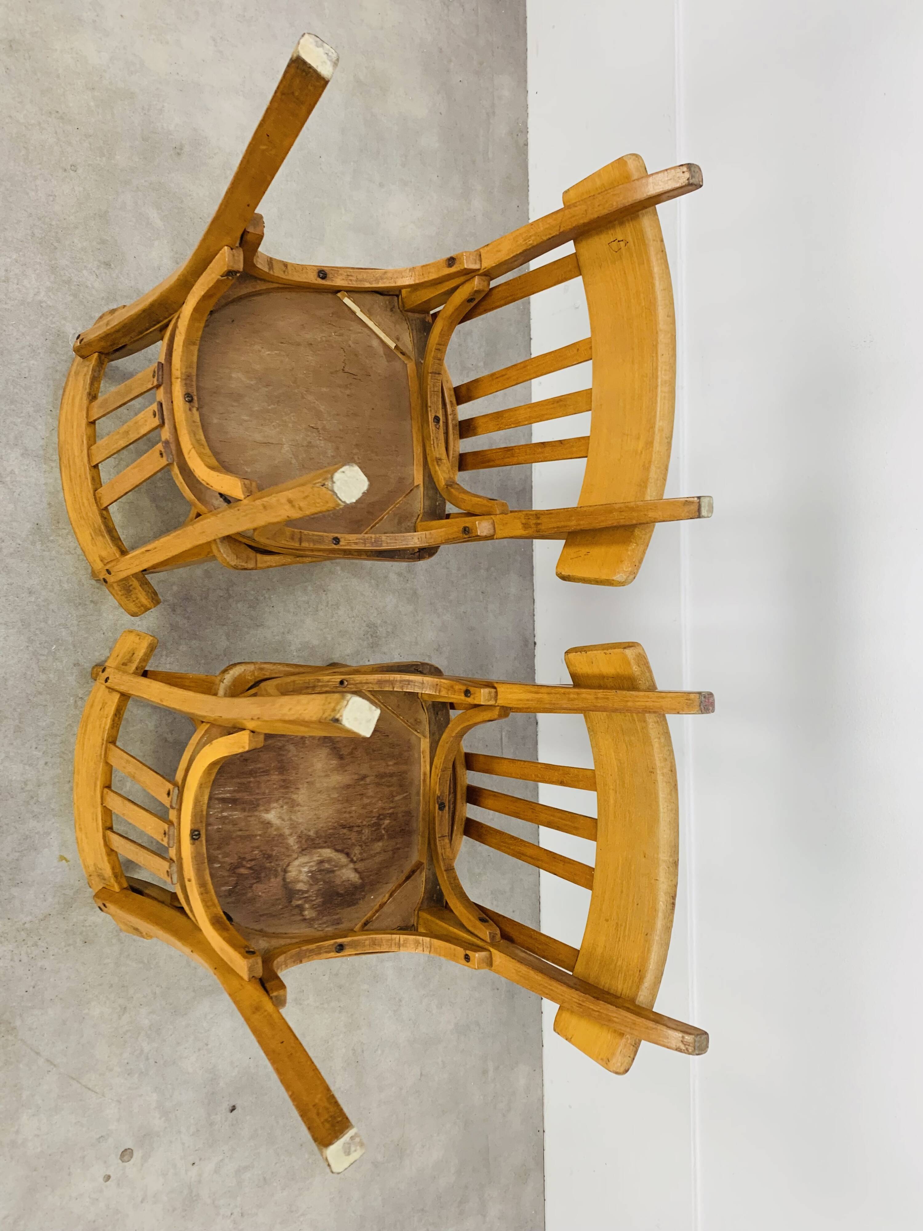 4 chaises bistrot, bois, années 60