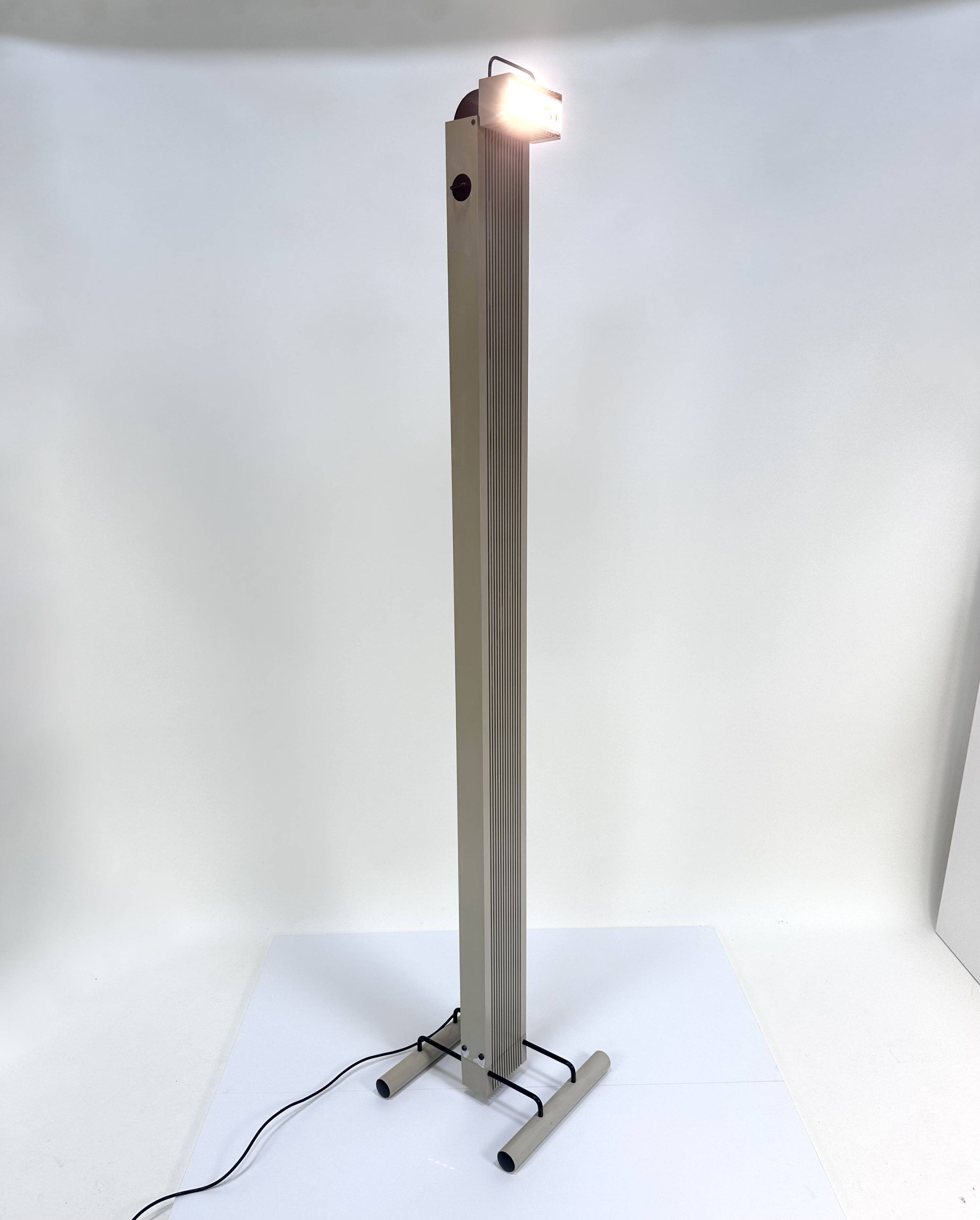 "Zagar" Halogen Floor Lamp, First Model in Metal by Silvio Carpani for Stilnovo, Italy 1978