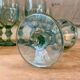 9 green molded glass glasses