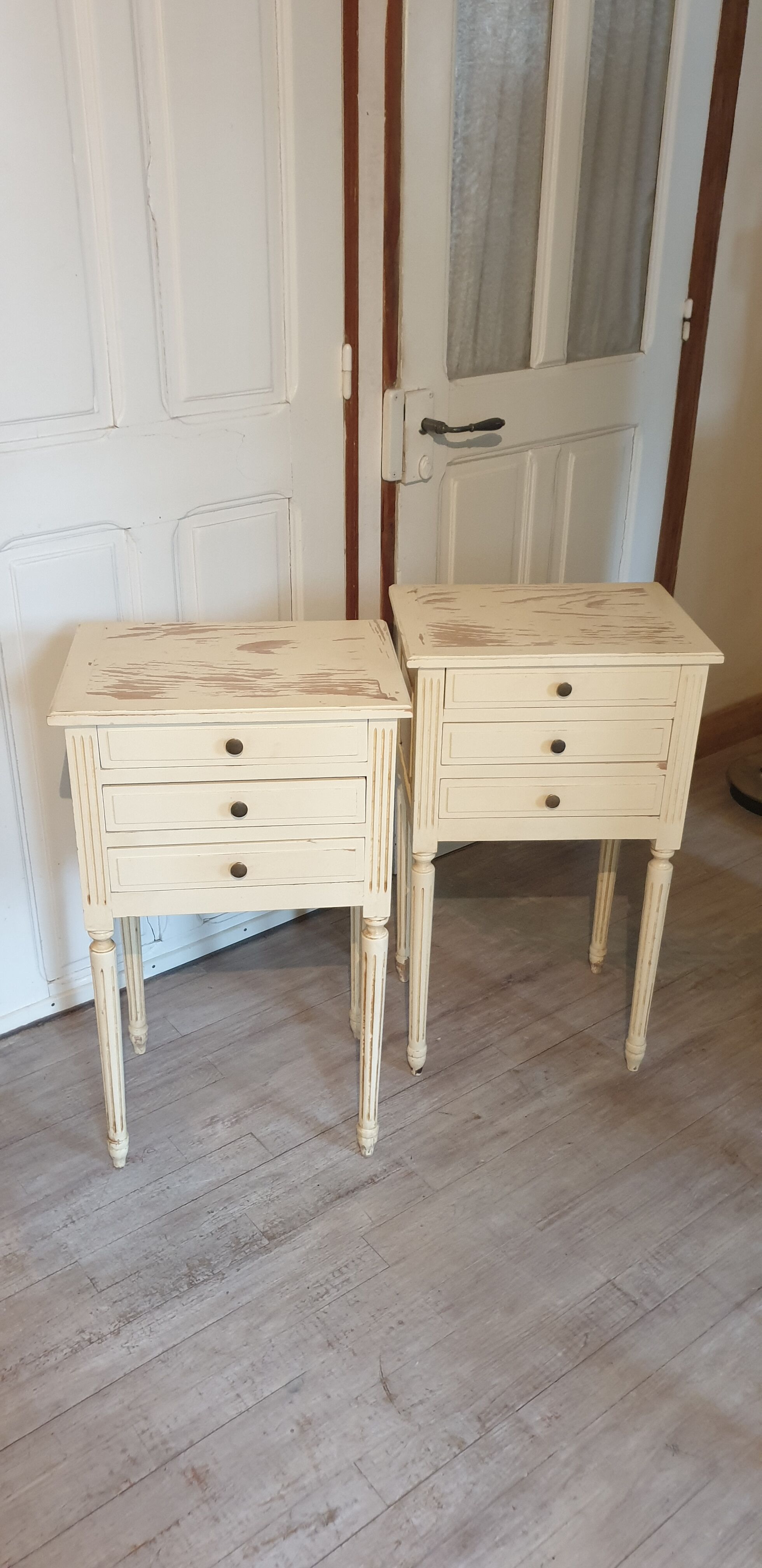 Pair of Louis XVI-style bedside tables