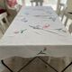 Nappe vintage 80's avec fleurs en appliqué - coton - 150x200 cm