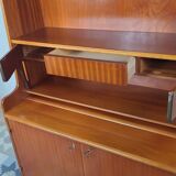 Scandinavian secretary bookcase in solid teak, Denmark, 1960s