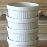 4 vintage ramekins in white ceramic