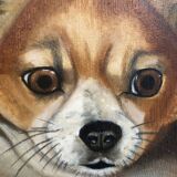 Oil on canvas dog portrait