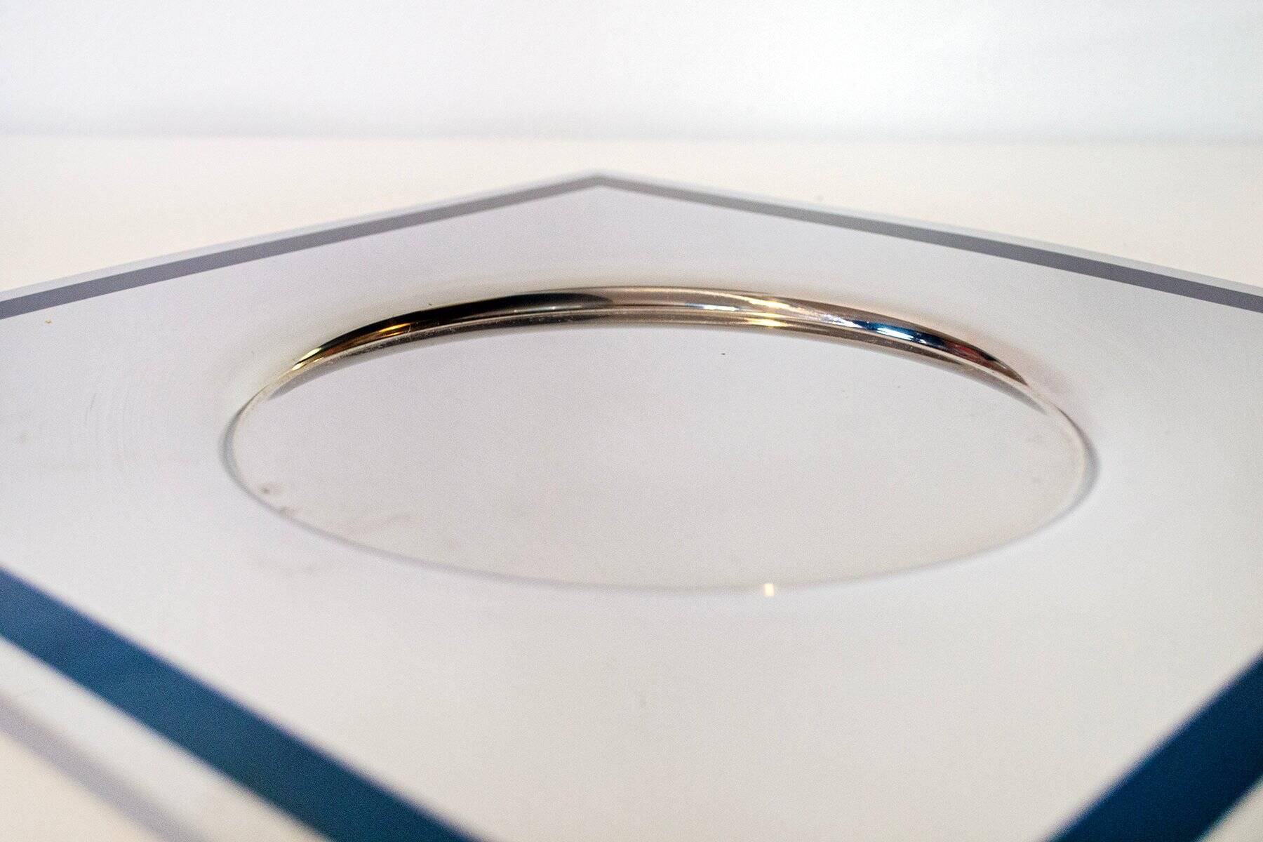 Vintage Italy tray in steel by Sambonet, 1970s