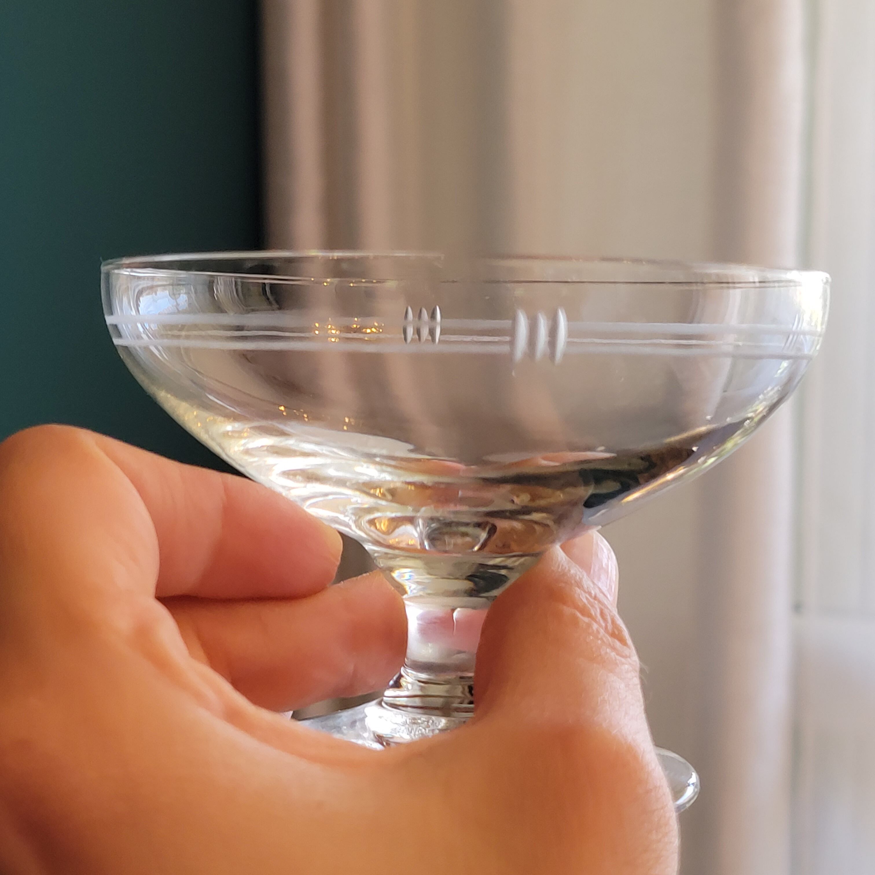6 coupes à champagne en verre taillé vintage