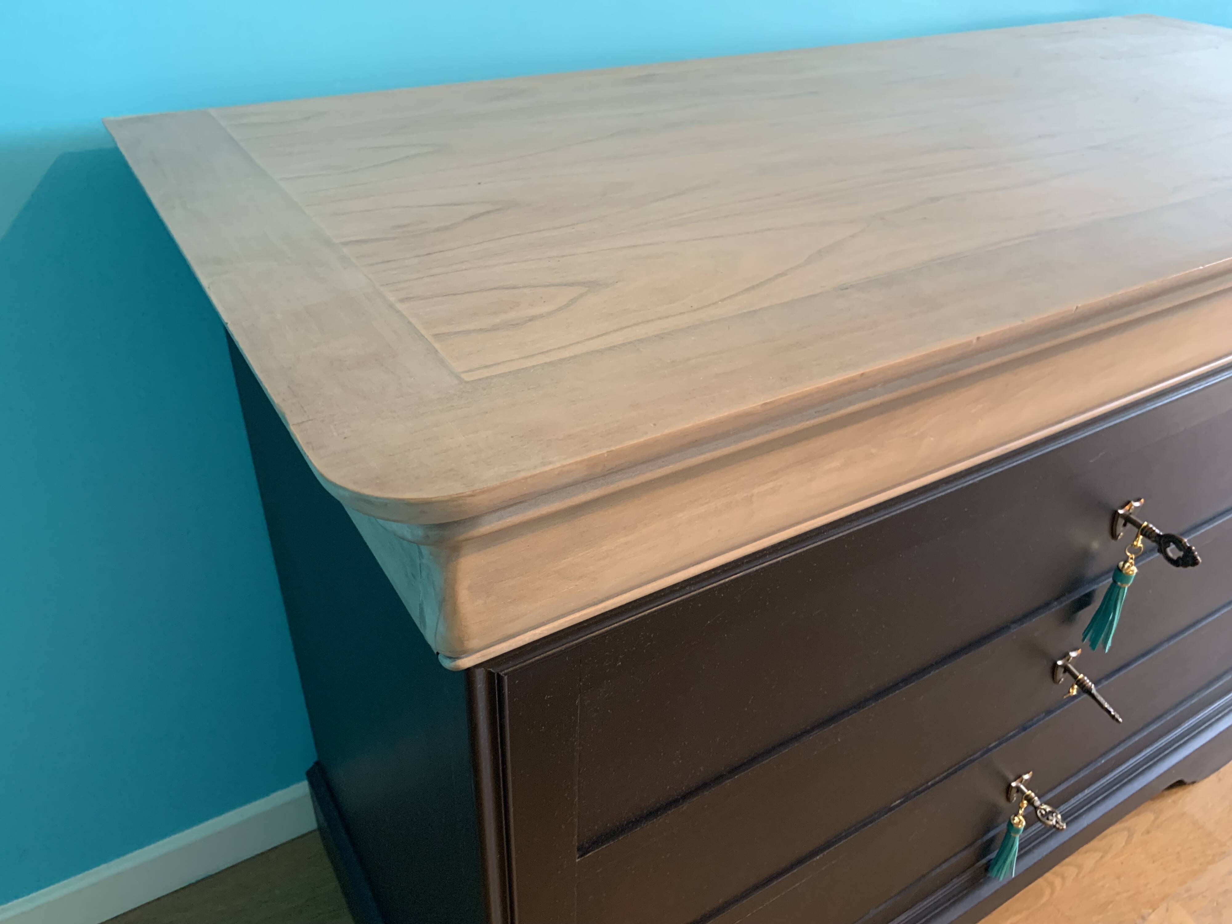 Vintage cherry wood commode refurbished