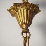 Balloon chandelier with glasses and bronze pampilles