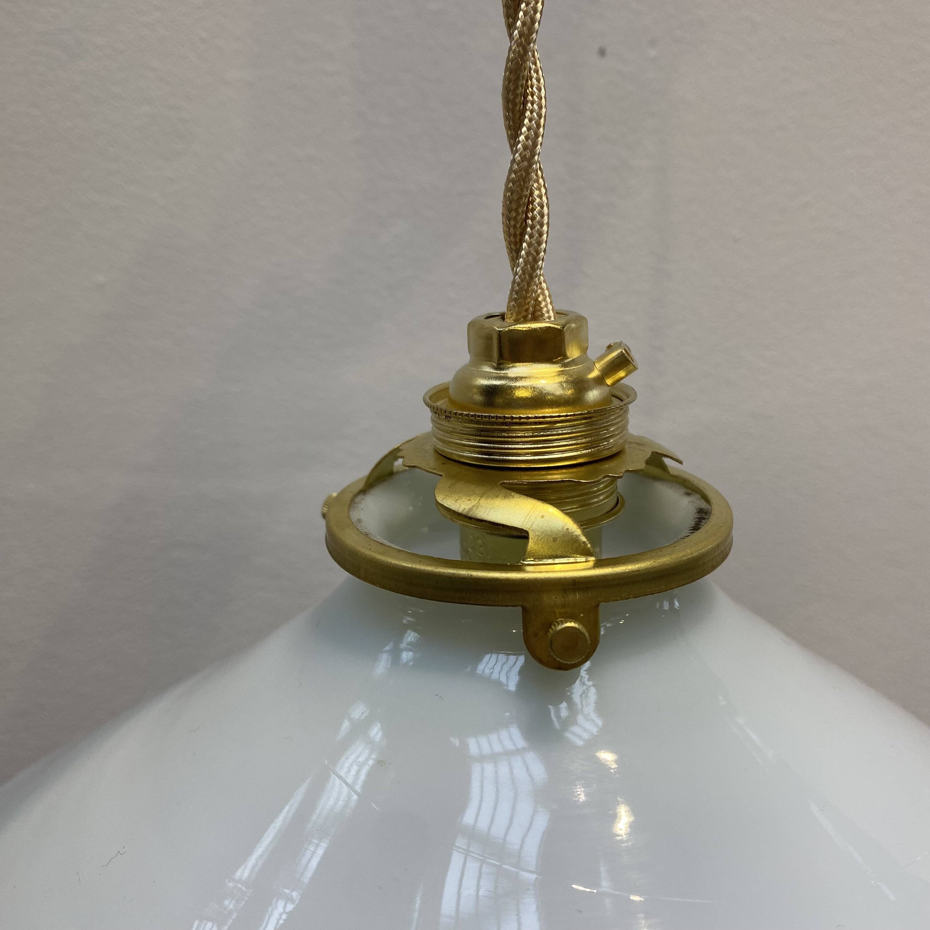 Vintage white opaline pendant light