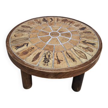 Table basse Signé Roger Capron modèle Herbier petit modèle 52.5cm