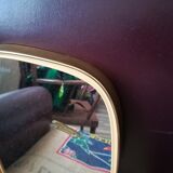 Asymmetric mirror shape free vintage brass 23x47cm