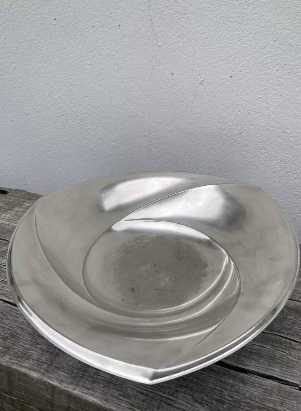 Art Deco ball footed dish with silver metal